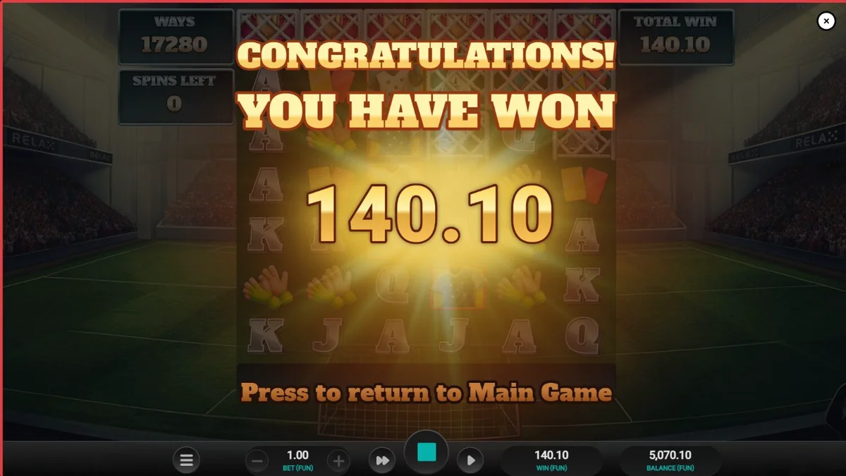 Tampilan visual retro dari slot World Class Kick Off Dream Drop dengan elemen stadion sepak bola